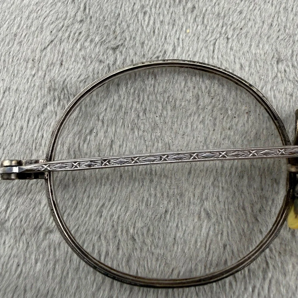 Vintage 12K Gold Filled Wire Frame Glasses Round Etched Gold Case